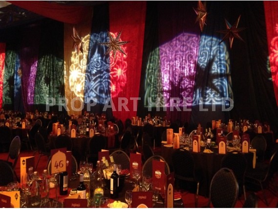 Moroccan drapes and gold stars